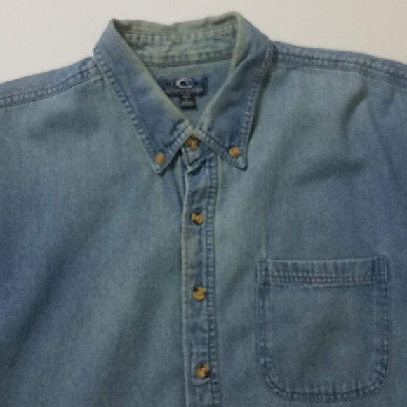 Pacific scene size large denim short sleeve shirt - Picture 2 of 7